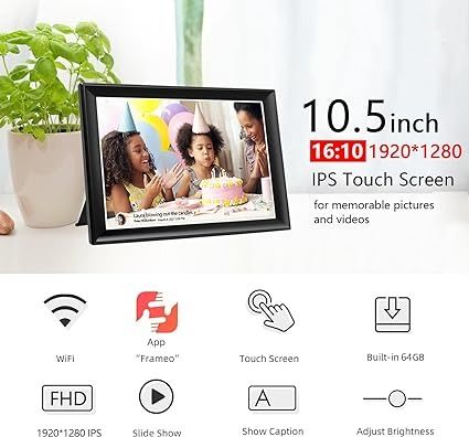 Цифровая фоторамка 10.5" Frameo Wifi 1920x1280 64 ГБ с приложением iOS/Android 0204 фото