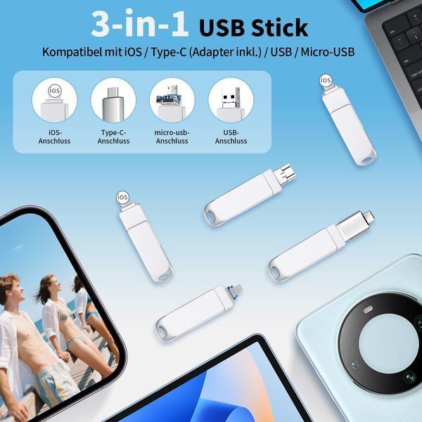 USB-накопитель 256 ГБ 3 в 1 Puhea T2152 фото
