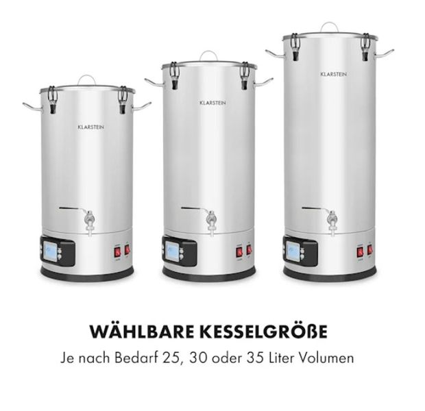 Пивоварня Klarstein Maischfest нержавіюча сталь 35 л 1500/3000 Вт, сріблястий (10033340) 10033340 фото