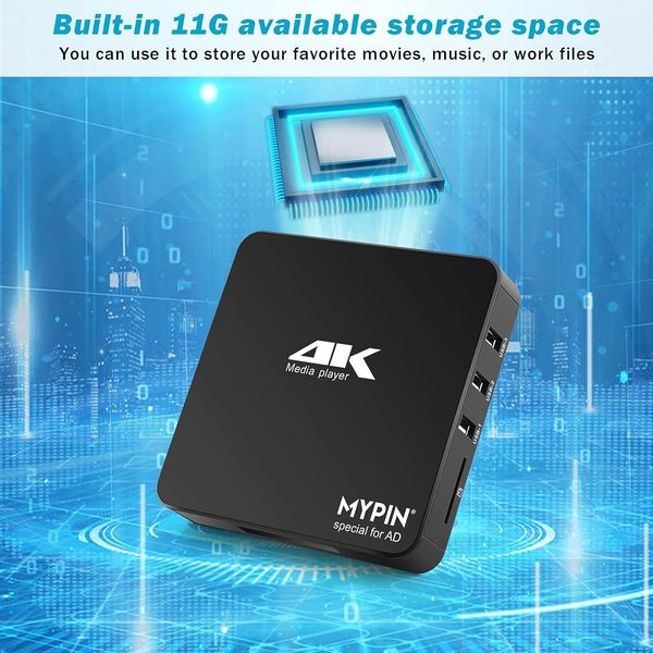 Медіаплеєр 4K Mypin з підтримкою диска до 8 ТБ та 256 ГБ/SD-карти з виходом HDMI/AV/MP4  0370 фото