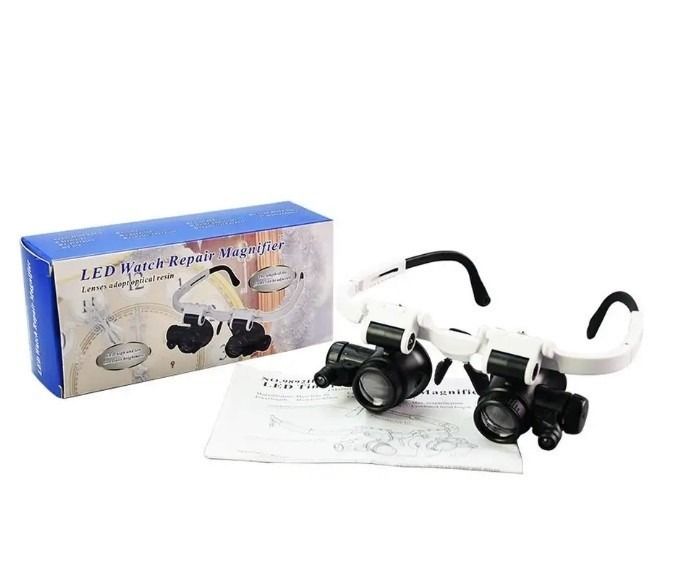 Лупа-окуляри бінокулярні окуляри з LED підсвічуванням Zhongdi NO.9892H-1 0781 фото