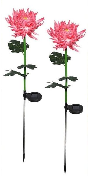 Садові квіткові ліхтарі Uuffoo 2 шт (роза хризантема, рожева) 0571 фото