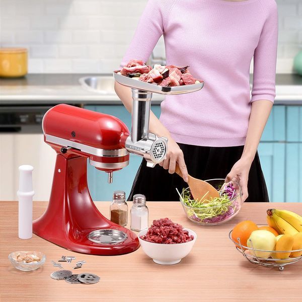 Металлические насадки-мясорубки для стационарных миксеров KitchenAid T0058 фото