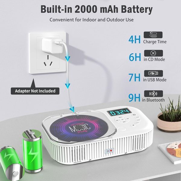 Портативний CD плеєр з Bluetooth 5.3 та FM радіо M3864 фото