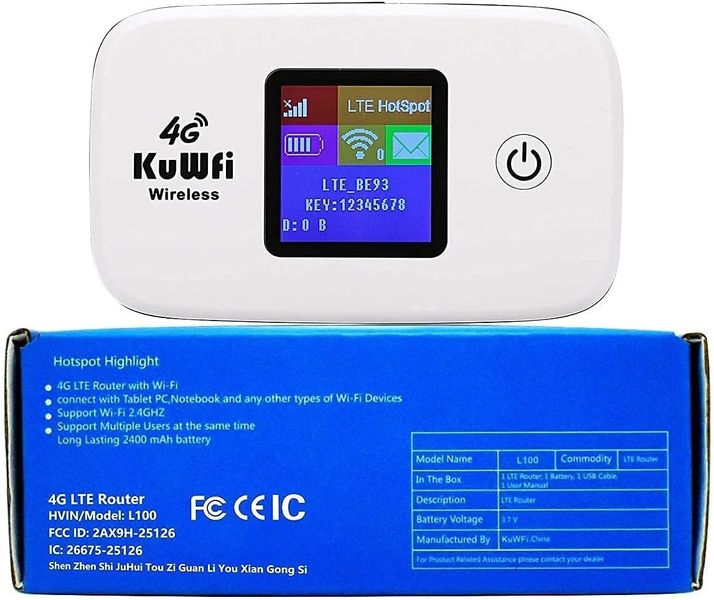 Портативний мобільний 4G-маршрутизатор Wifi KuWFi L100 з кольоровим екраном 0723 фото