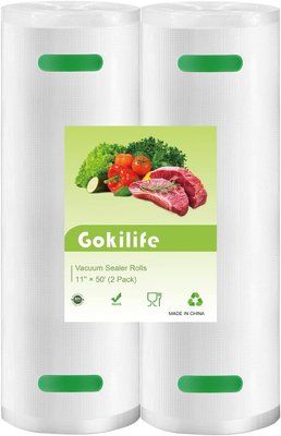 Вакуумні пакети для зберігання продуктів 11" Gokilife - 2 упаковки x 50 шт  0782 фото