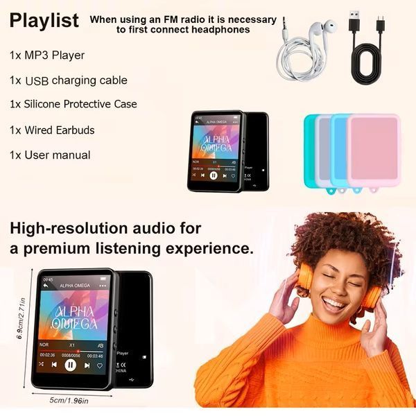 Музыкальный MP3-плеер KIISDA с сенсорным экраном 2.4 дюйма M3667 фото