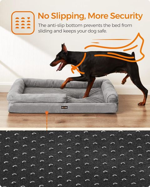 Подушка для собак з піднятими краями 120 x 85 x 25 см, сірий 0790 фото