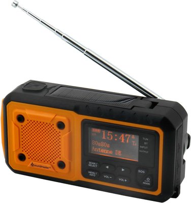 Цифрове радіо Soundmaster DAB112OR DAB+ FM з Bluetooth 5.0, ліхтариком, сонячною та Li-On батареєю 2500 мАг (царапина на екрані) m051 фото