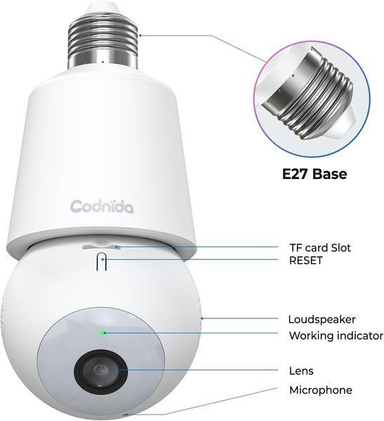 IP-камера Codnida LC323 3MP White T2897 фото