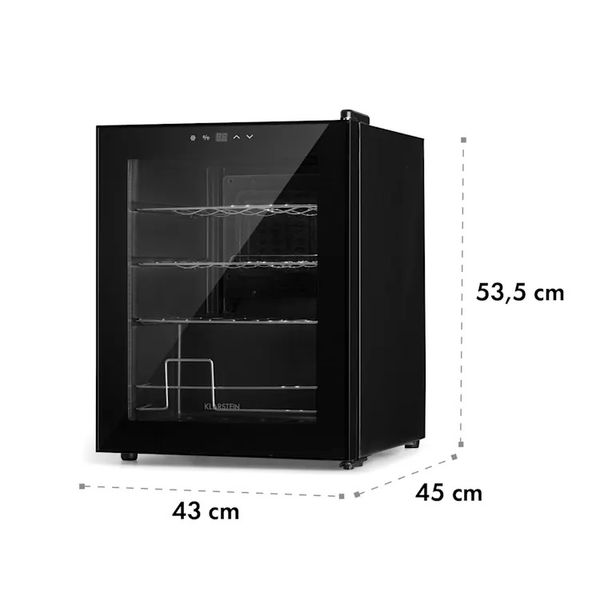Винний холодильник Klarstein Shiraz 16 Uno, 42 л, 16 пляшок, чорний (10045878) 10045878 фото