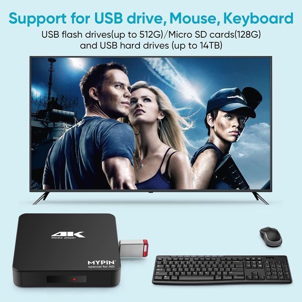 Медіаплеєр 4K MYPIN HDMI MP4 T2756 фото