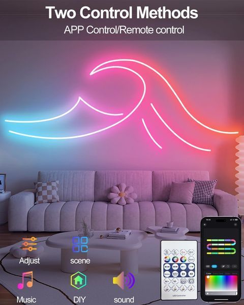 Умная водонепроницаемая неоновая лента RGB USB 5 м K0015 фото