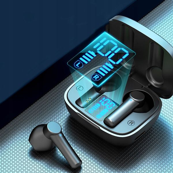 Бездротові Bluetooth-навушники з кейсом чорні 0602 фото