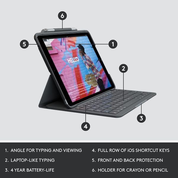 Чохол з клавіатурою Logitech Slim Folio для iPad 1571 фото