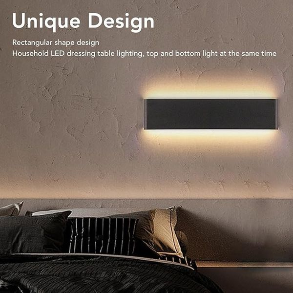 Прямоугольный настенный LED-светильник 9x31 см Garosa черный 0580 фото
