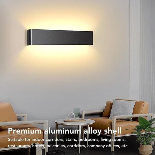 Прямокутний настінний LED-світильник 9x31 см Garosa чорний 0580 фото