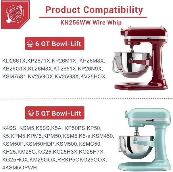 Насадка-венчик для стационарных миксеров KitchenAid с подъемной чашей T0607 фото