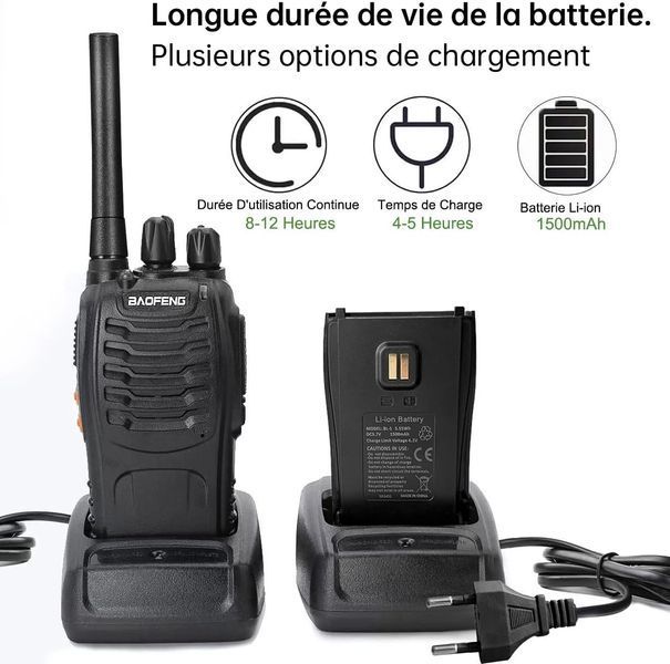 Професійна рація Baofeng PMR446 з зарядною базою та акумулятором (2 шт) T1146 фото