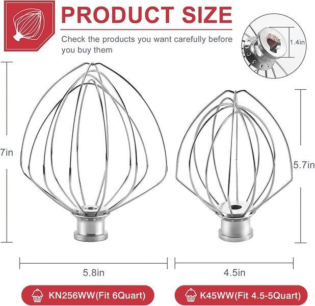 Насадка-венчик для стационарных миксеров KitchenAid с подъемной чашей T0607 фото