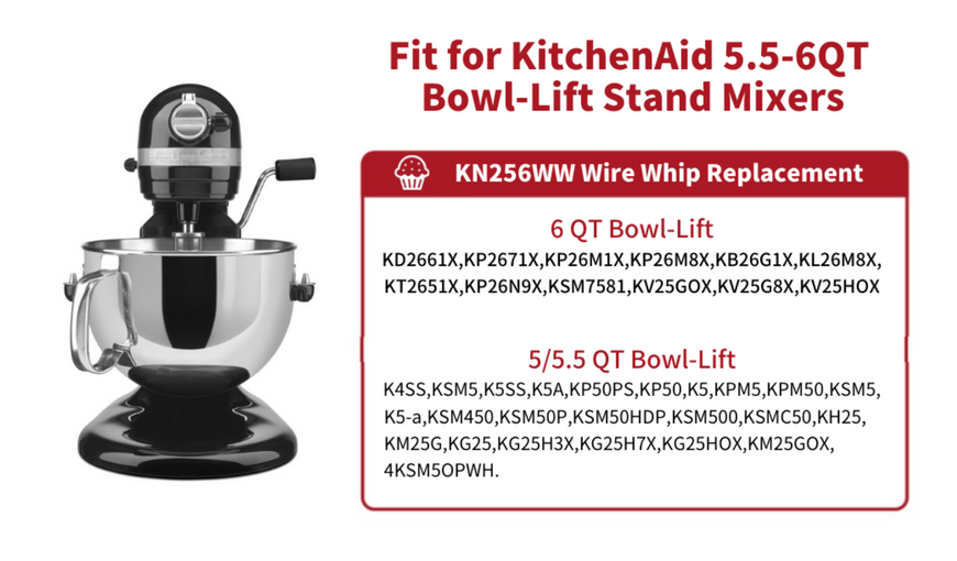 Насадка-венчик для стационарных миксеров KitchenAid с подъемной чашей T0607 фото