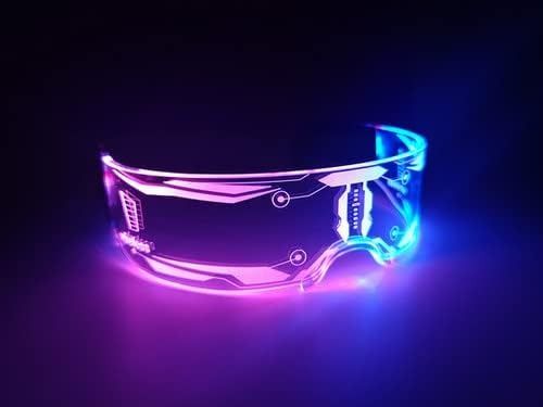 Светодиодные очки в стиле киберпанк Nulogx Apollo с 7 цветами и 5 режимами освещения 0727 фото