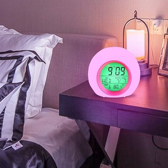 Годинник будильник Glowing Led Color Change Digital Alarm Clock, рожевий 0090 фото