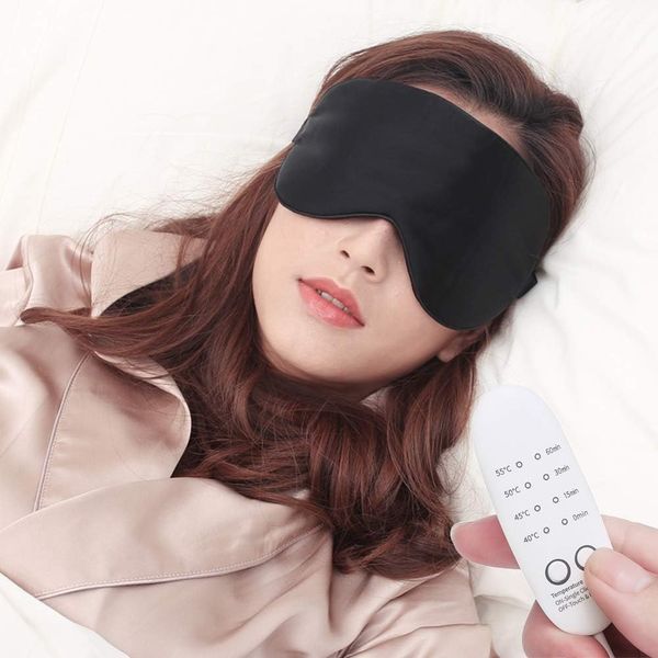 Электричесая мягкая маска для сна USB с контролем температуры и времени Smartmak, черная 1084 фото
