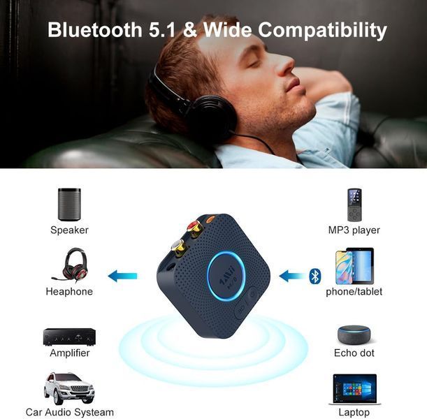 Аудіоприймач 1Mii B06HD Bluetooth 5.3 для колонок та стереосистем T4064 фото