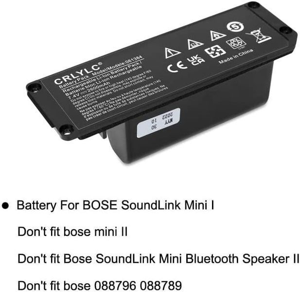 Акумуляторна батарея CRLYLC 7.4V 2600mAh для колонки Bose Soundlink T0054 фото
