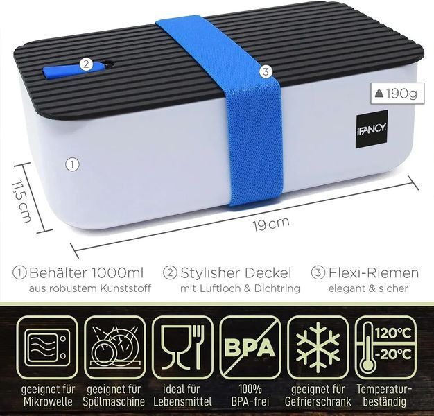 Герметичный ланч-бокс/контейнер для еды iFancy 1 л T0306 фото