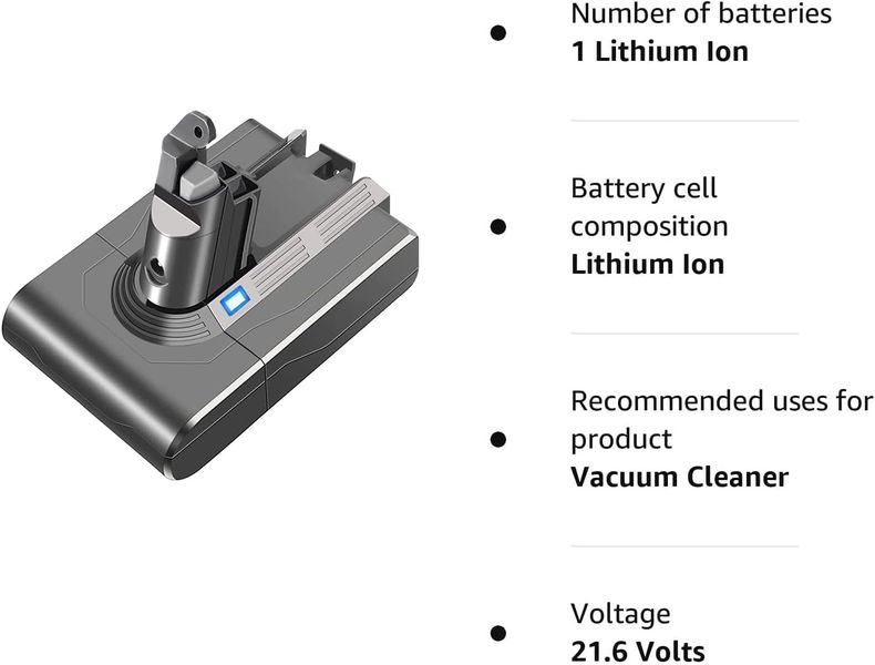 Аккумулятор, сменная батарея для пылесоса Dyson V6 1798 фото